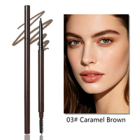 Crayon à sourcils double embout sans logo, pointe triangulaire fine, 4 couleurs, longue tenue, résistant à l'eau et à la transpiration, personnalisation transfrontalière