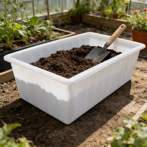 Bassin d'aquaponie commercial en LLDPE de qualité alimentaire pour pisciculture <span class=keywords><strong>hydroponique</strong></span>, 1000L, à fond ouvert, rectangulaire, blanc naturel, garantie 3 ans - Product Image 1