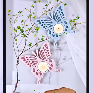 Nouveau mignon papillon bougeoir Silicone moule plateau caboteur chandelier plâtre décoration résine goutte à goutte Film - Product Image 2