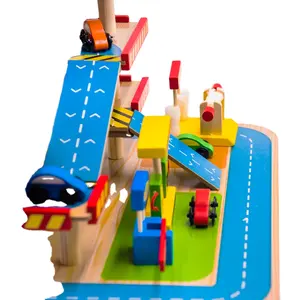 2023 Деревянный Маленький трек автомобиль приключенческая парковка детские развивающие игрушки