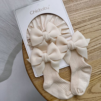 Ensemble cadeau pour nouveau-né, ensemble de chaussettes pour bébé de 0 à 6-12 mois, printemps/automne, premier anniversaire et nouvel an, bonnet rouge de naissance avec nœud papillon