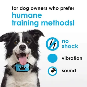 Collare di addestramento anti-corteccia umano ricaricabile senza Shock per cani collare di controllo vibrante deterrente senza danni