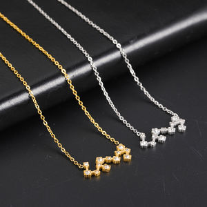 Collier tendance de style zodiaque en acier inoxydable pour femmes, chaîne en strass, avec symbole astrologie, zodiaque, breloque, en or, nouvelle collection 2020 - Product Image 5