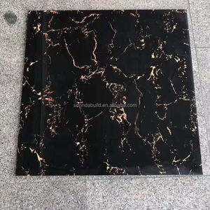 Carrelage de sol en marbre poli noir brillant, 600x600, pour <span class=keywords><strong>maison</strong></span>, salle de bain, chambre à coucher, nouveau modèle, noir - Product Image 2