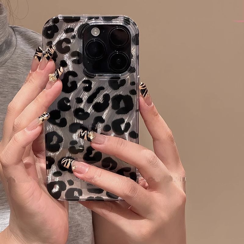 Feather Yarn Shell Silver - Feather Yarn Black Leopard Print