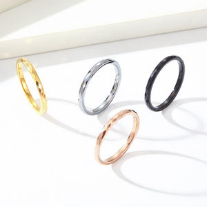 Tungsten Steel <b>Ring</b> Geometric Diamond Cut Unisex Fashion Jewelry Gift <b>Plain</b> Band Gold Rose Gold Black Steel Color - Product Image 1