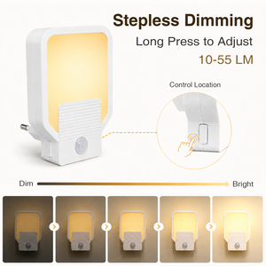 Luz LED nocturna activada por movimiento con enchufe europeo, sensor de anochecer al amanecer, encendido/apagado automático, lámpara de noche con enchufe de pared para el hogar, pasillo interior, escaleras - Product Image 4