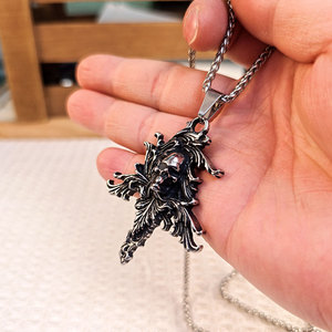 Colgante de calavera de acero inoxidable gótico retro para hombre, collar de Hip Hop con dije temático SP1115 - Product Image 2