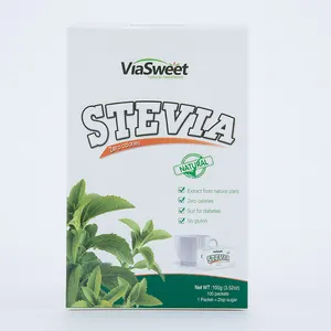 Yüksek kalite 0 kalori stevia poşet 100% ücretsiz örnek 1g stevia erythritol poşet