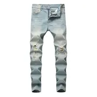 2022 Großhandel Designer Street Summer Men Casual Distressed Ripped Jean Rot Schwarz Weiß Blau Herren Plus Size Jeans