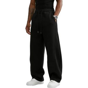 Pantalon de survêtement décontracté personnalisé, coupe évasée et ample, style streetwear, en molleton bouclette 100% coton, avec cordon de serrage et taille élastique - Product Image 4