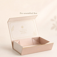Portable Ribbon Handle Paper Gift Box Collapsible Magnetic Hardbox Custom Printed Carton for Holiday Presents