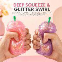 Gobelet translucide jouet souple rose vert bleu violet – Cadeau pour enfants et adultes – Doux au toucher – Présentoir de fête pour la vente au détail