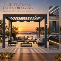 Pergola moderne en aluminium avec toit à lames orientables imperméable pour jardin, patio, véranda