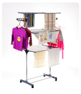 <span class=keywords><strong>Séchoir</strong></span> <span class=keywords><strong>à</strong></span> <span class=keywords><strong>linge</strong></span> pliable et <span class=keywords><strong>sur</strong></span> pied personnalisé avec <span class=keywords><strong>roulettes</strong></span> pour salle de bain et balcon ISC-M6032 - Product Image 2