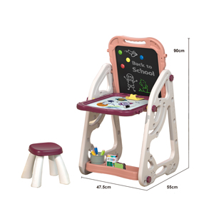 2 người chơi trò chơi 35 inch lớn từ tính và màu đen Doodle Board Stander và ghế cho trẻ em Toddler - Product Image 1