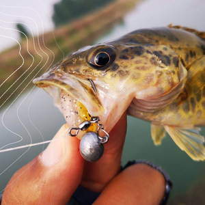 Cabeza Plomada Mustad con Anzuelo Pequeño de Doble Barba para Pesca de Perca, Señuelo para Ríos, Anzuelo para Cebo Blando, para Corvina Amarilla y Mero - Product Image 1