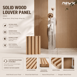 Panel de Madera Maciza Premium, Revestimiento de Pared de Listones de Madera Natural, Decoración para Villas y Restaurantes - Product Image 1
