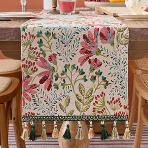 <span class=keywords><strong>Chemin</strong></span> <span class=keywords><strong>de</strong></span> <span class=keywords><strong>table</strong></span> floral vintage américain <span class=keywords><strong>de</strong></span> <span class=keywords><strong>style</strong></span> campagnard DaiRui avec pompons, décoration <span class=keywords><strong>de</strong></span> <span class=keywords><strong>table</strong></span> à manger bohème et champêtre - Product Image 4