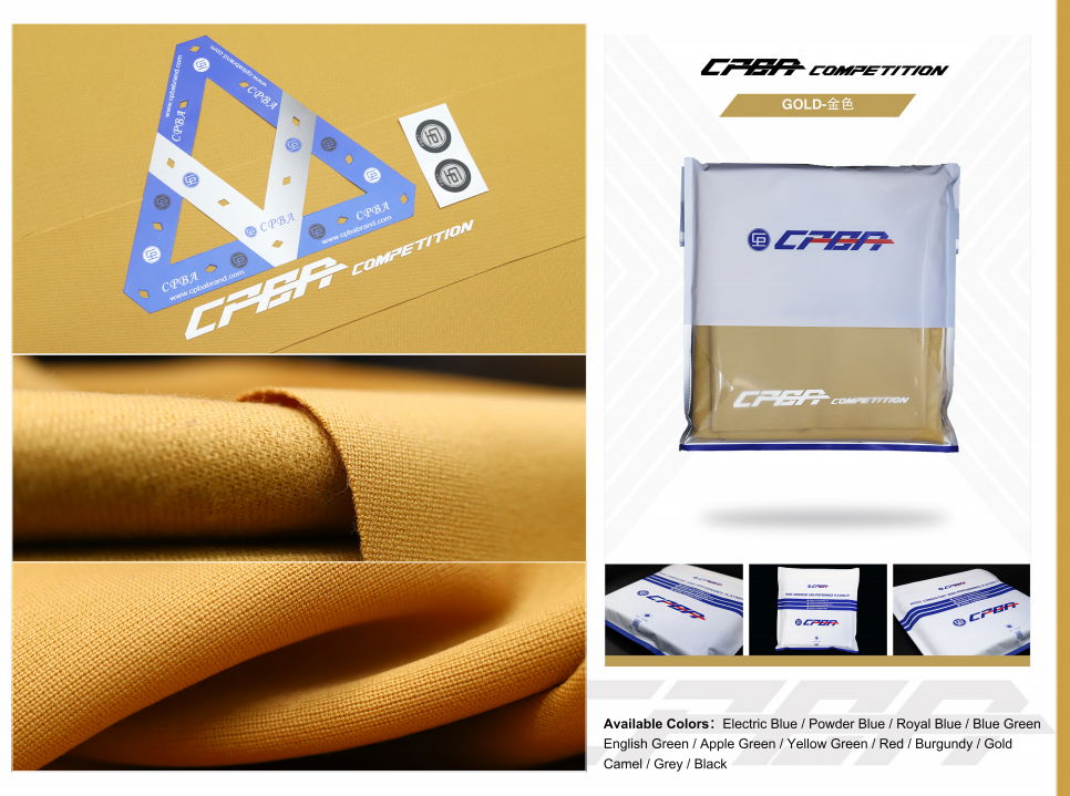 CPBA Competition 9FT Billiard Table Cloth - Multi Colors