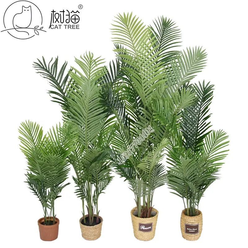 Lifelike Real Touch Garden Plants Fake Bonsai Tree Artificial Palm Trees For Office Decoration