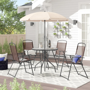 Outdoor <strong>Furniture</strong> <strong>6</strong> <strong>Piece</strong> Patio <strong>Garden</strong> <strong>Set</strong> with Dining Table - Product Image 4