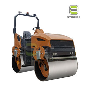 Storike Walze 1 Tonne <span class=keywords><strong>2</strong></span> <span class=keywords><strong>t</strong></span> 3t 4t Doppeltrommel Vibrationswalze Verdichter 0,3 Tonnen bis 4 Tonnen Walze für Asphaltstraßenbau - Product Image 3