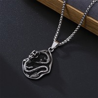 Hip Hop Style En Acier Inoxydable Étoile Religieux Saint Chrétien Jésus Croix Lion Dragon Hommes Punk Collier