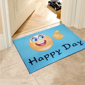 High Color Fastness Nylon Printed Logo Custom Entrance Doormats Rubber Outdoor Indoor Floor Foot Mats