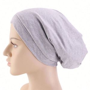 Lot de 5 bonnets de nuit en coton doux extensible doublés de soie, bonnets souples pour femmes aux cheveux naturels - Product Image 3