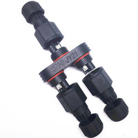 JiaHui IP67 68 1In 2 Out 2 3 4 Pin M21 Male Female Y Type Connecteur à vis 3 Way Outdoor Waterproof Electrical Plastic Connector