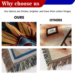 Trung Quốc Nhà sản xuất bông <span class=keywords><strong>Polyester</strong></span> tua Jacquard tùy chỉnh Anime và thiết kế dệt tấm thảm ném chăn - Product Image 5