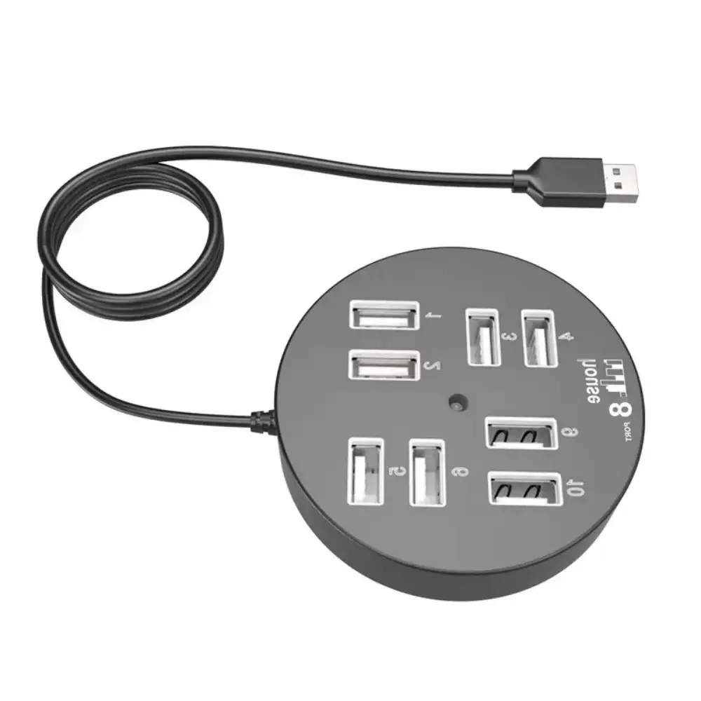 Grosir ekspansi Laptop Mini portabel, HUB 8 Port USB 2.0 Portabel kecepatan tinggi banyak perangkat