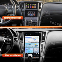 AuCar 13.6 "Android 13 Tesla Style écran autoradio lecteur GPS Navigation avec sans fil Carplay pour Infiniti Q50 Q60 2014-2022