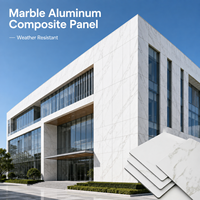 Panneau composite aluminium-plastique (ACP) 4x8 à motif marbre, finition aspect marbre, prix usine, pour façade extérieure d'hôtel