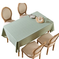 Nappe rectangulaire moderne en lin personnalisable, imperméable, résistante aux taches et aux plis, couleur unie, tissu décoratif pour