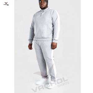 En gros Survêtement de sport et de jogging à col montant et fermeture éclair 1/4, anti-rétrécissement, respirant, séchage rapide, écologique, grande taille, motif uni - Product Image 1