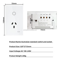 Prise murale tactile standard australienne avec certificat RCM SAA, double ou simple, 10A 16A