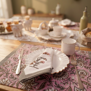 Serviette de table rectangulaire en coton imprimé floral, faite à la main, de haute qualité, élégante, pour la décoration de table, usage domestique, prix de gros - Product Image 2