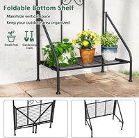 Support à plantes moderne à plusieurs niveaux, structure en fer thermolaqué, écologique, pour usage extérieur/intérieur, idéal pour les plantes grimpantes