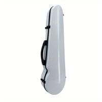 4/4 Full Size Carbon Fiber Violin Case Lightweight Hard Shell With Back Strap 2 Bow Holder Fiddle Case