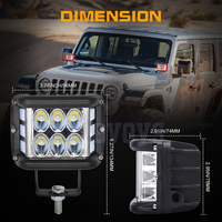 OVOVS-Lampe de travail à LED de 4 pouces avec fonction stroboscopique latérale pour Jeep 4x4 tout-terrain, accessoires d'éclairage de voiture, 30W