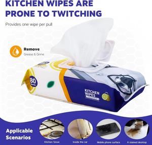 Lingettes de nettoyage de cuisine personnalisées OEM ODM avec logo, lingettes dégraissantes non tissées épaissies, fabricant en gros - Product Image 4