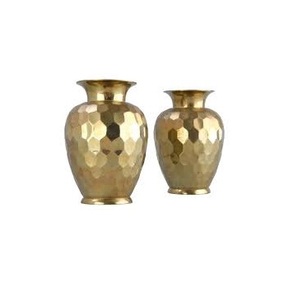 Metal Flower <b>Vases</b> <b>Gold</b> Finished Abstract Textured Metal <b>Vase</b> For Indoor Home And Office Use - Product Image 5