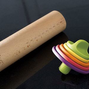Rouleau à pâtisserie en bois réglable pour Noël, idéal pour la cuisson de pizzas, la pâte à sucre et la pâtisserie, avec mesures, accessoires de cuisine - Product Image 4