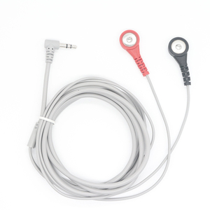 Prise mâle audio personnalisée à 90 degrés 3 pôles 3.5mm vers 2 fils Câble ECG médical à pression femelle 4.0mm - Product Image 2