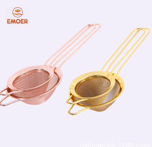 Ensemble de passoires écologiques en acier inoxydable or rose, coniques, à mailles fines, avec crochets, pour filtrer l'huile - Product Image 3