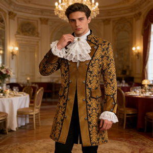 Abrigos y Chaquetas <span class=keywords><strong>de</strong></span> Poliéster con Estampado Retro Steampunk, con Cuello Alto, Ropa <span class=keywords><strong>de</strong></span> Alto Rendimiento, <span class=keywords><strong>Disfraces</strong></span> Medievales para Hombre - Product Image 2