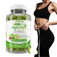 Gomitas de Garcinia 3 en 1 OEM, Caramelos de Café Verde y Cetonas de Frambuesa, Suplementos de Belleza para Adultos - Beneficios Dotex, 90 Unidades