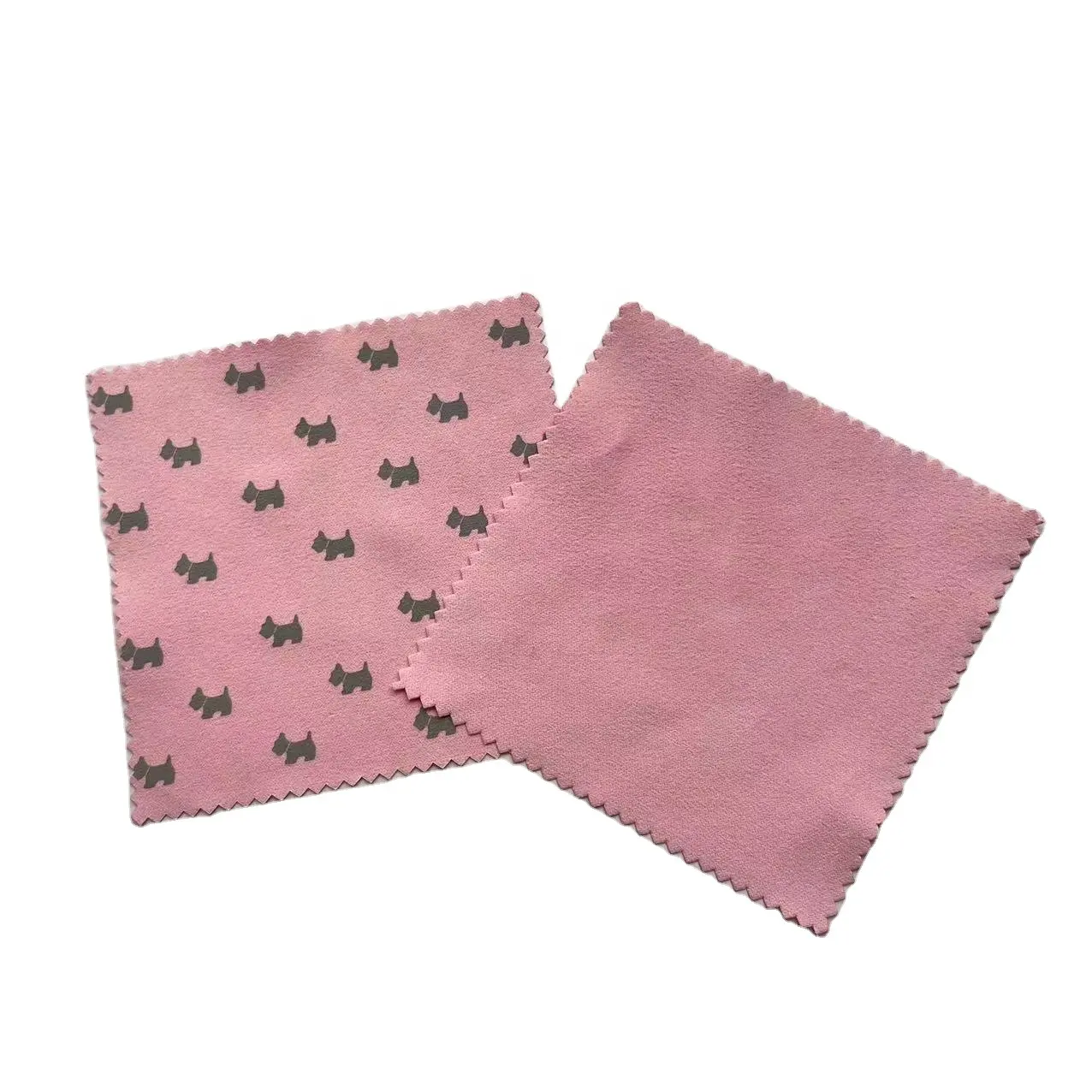 Atacado personalizado cor rosa microfibra Suede jóias lente óculos câmera tela pano de limpeza com logotipo impresso microfibra